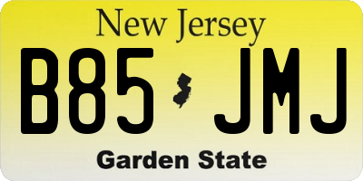 NJ license plate B85JMJ