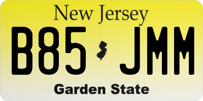 NJ license plate B85JMM