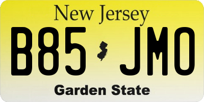 NJ license plate B85JMO