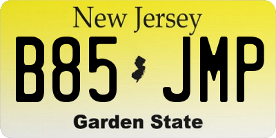 NJ license plate B85JMP