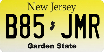 NJ license plate B85JMR