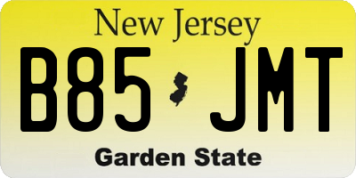 NJ license plate B85JMT