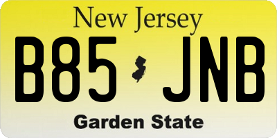 NJ license plate B85JNB