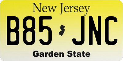 NJ license plate B85JNC