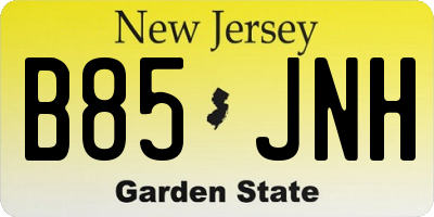 NJ license plate B85JNH