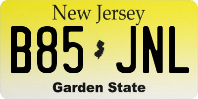 NJ license plate B85JNL