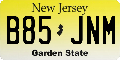 NJ license plate B85JNM