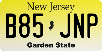 NJ license plate B85JNP