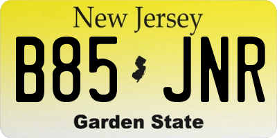 NJ license plate B85JNR