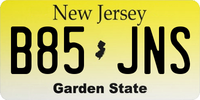 NJ license plate B85JNS