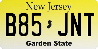 NJ license plate B85JNT