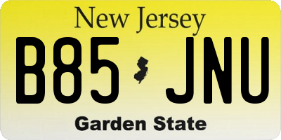 NJ license plate B85JNU
