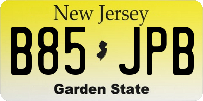 NJ license plate B85JPB