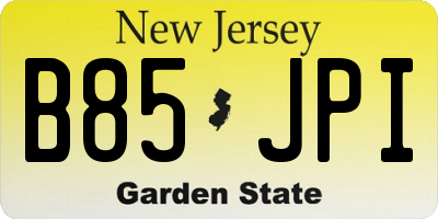 NJ license plate B85JPI