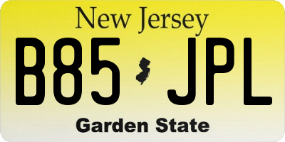 NJ license plate B85JPL
