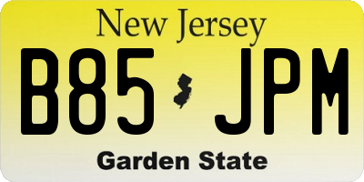 NJ license plate B85JPM