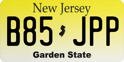 NJ license plate B85JPP