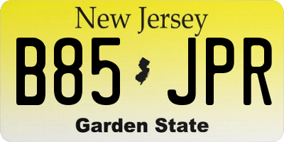 NJ license plate B85JPR