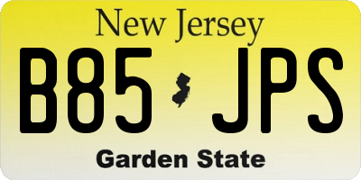 NJ license plate B85JPS