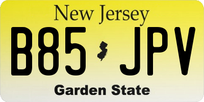 NJ license plate B85JPV