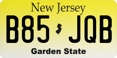 NJ license plate B85JQB