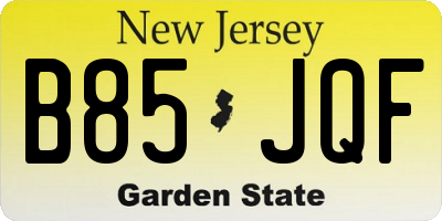 NJ license plate B85JQF