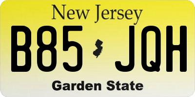 NJ license plate B85JQH