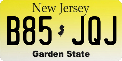 NJ license plate B85JQJ