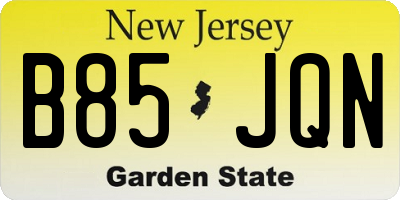 NJ license plate B85JQN