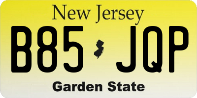 NJ license plate B85JQP