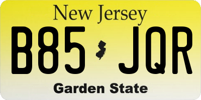 NJ license plate B85JQR