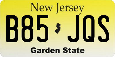 NJ license plate B85JQS