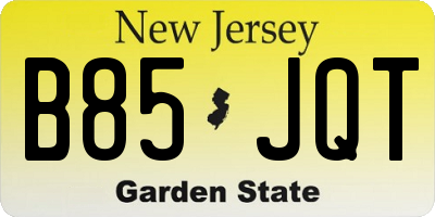 NJ license plate B85JQT