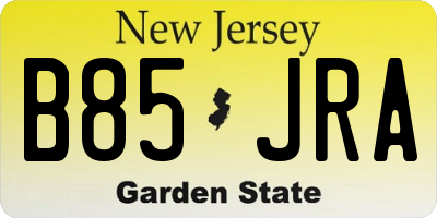 NJ license plate B85JRA