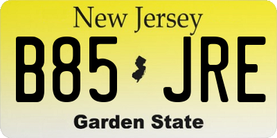 NJ license plate B85JRE