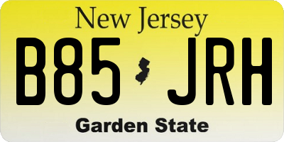 NJ license plate B85JRH