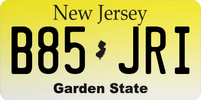 NJ license plate B85JRI