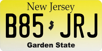 NJ license plate B85JRJ