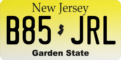 NJ license plate B85JRL