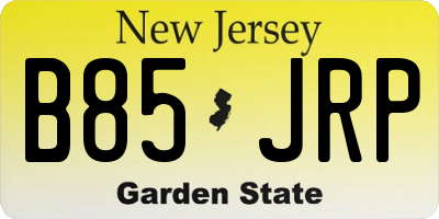 NJ license plate B85JRP