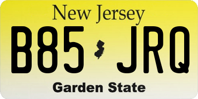NJ license plate B85JRQ