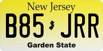 NJ license plate B85JRR