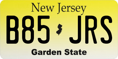 NJ license plate B85JRS
