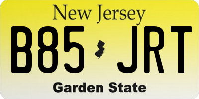 NJ license plate B85JRT