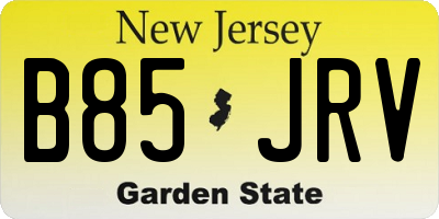 NJ license plate B85JRV