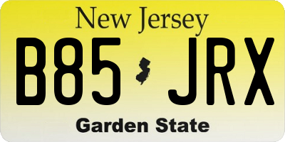 NJ license plate B85JRX
