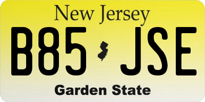NJ license plate B85JSE