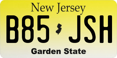 NJ license plate B85JSH
