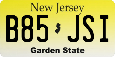 NJ license plate B85JSI