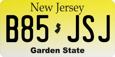 NJ license plate B85JSJ
